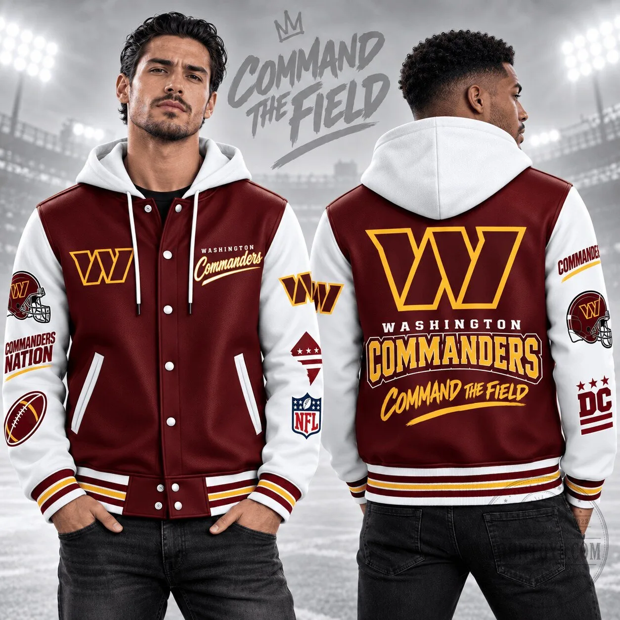Washington Commanders Command the Field NFL Varsity Jacket