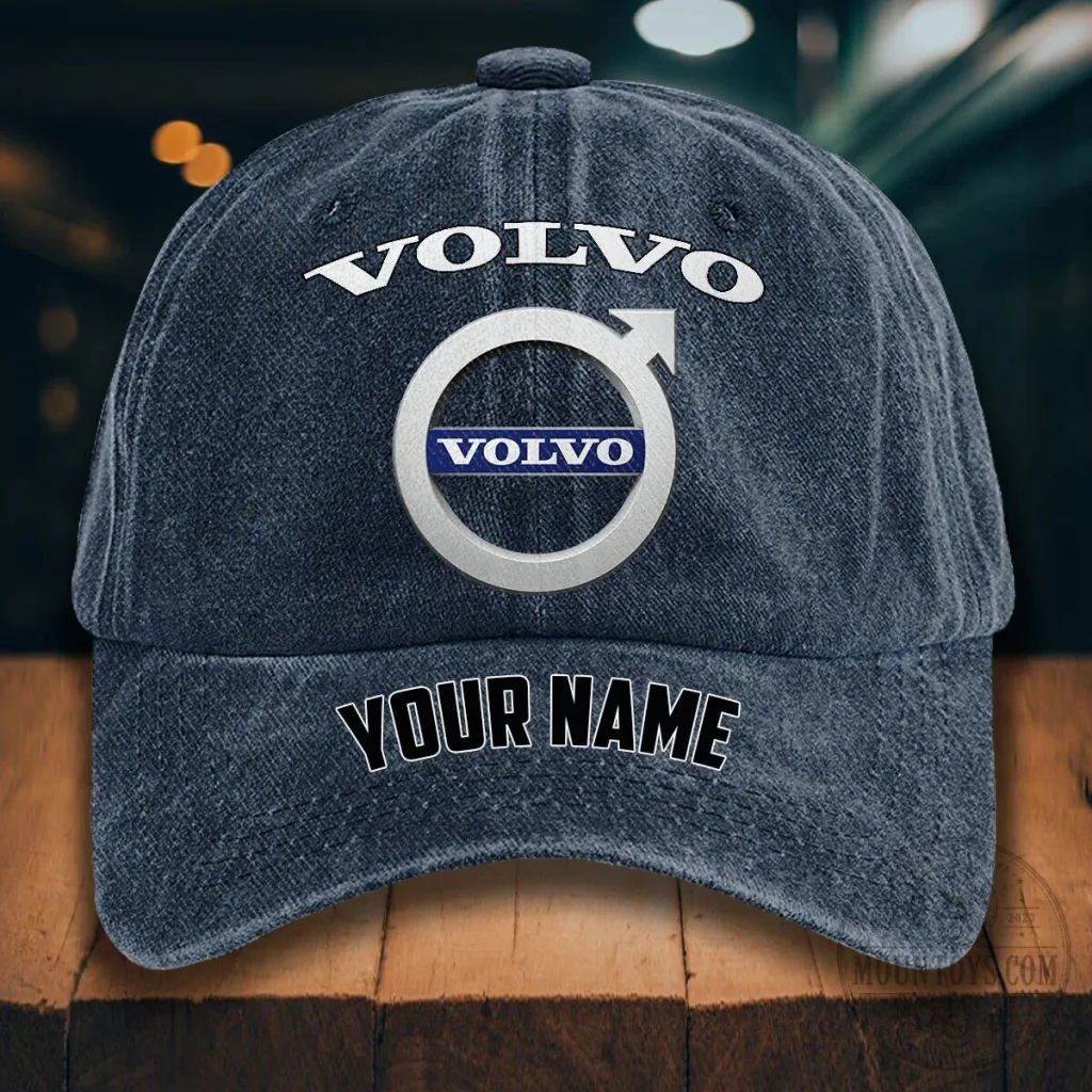 Volvo Personalized Custom Name Car Logo Embroidered Denim Cap Hat Volvo Personalized Custom Name Car Logo Embroidered Denim Cap Hat