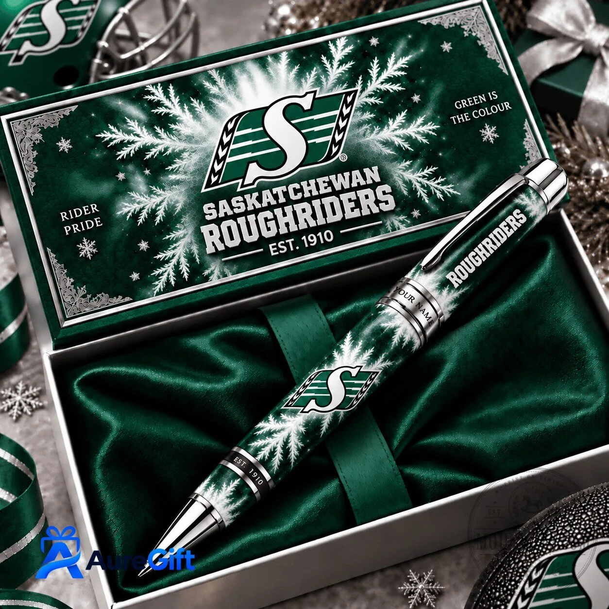 Saskatchewan Roughriders Christmas Personalized Ballpoint Pen