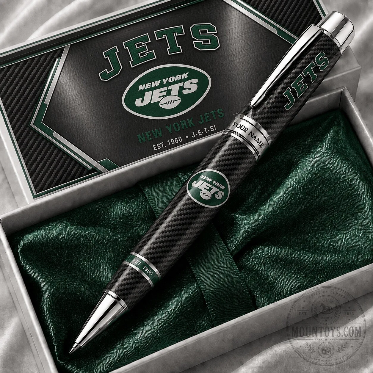 New York Jets Carbon Fiber Ballpoint Pen NFL Collectible Gift For Fan 1 New York Jets Carbon Fiber Ballpoint Pen NFL Collectible Gift For Fan