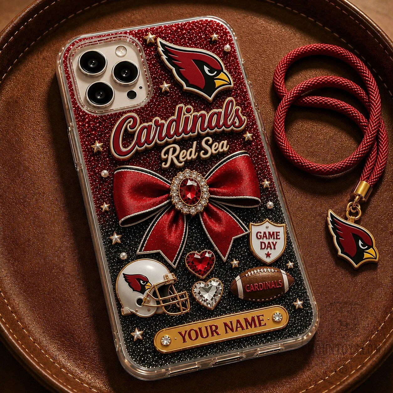 Arizona Cardinals Football Team Glitter Custom Name Phone Case with Lanyard 1 Arizona Cardinals Football Team Glitter Custom Name Phone Case with Lanyard