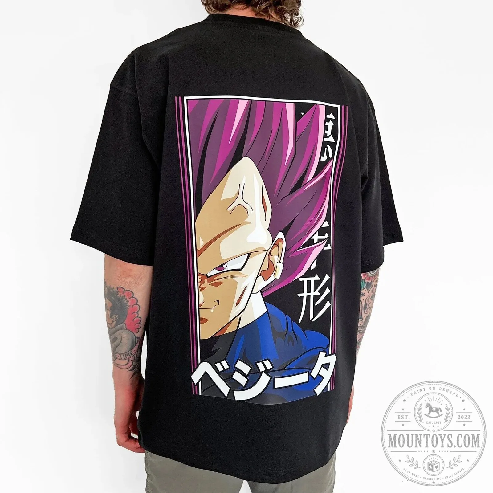 Dragon Ball Super Vegeta Ultra Ego Anime Black Graphic T-Shirt