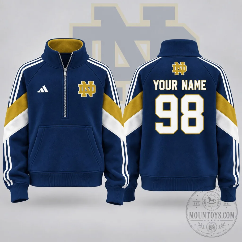 Notre Dame Fighting Irish Personalized Quarter-Zip Sweatshirt Notre Dame Fighting Irish Personalized Quarter-Zip Sweatshirt