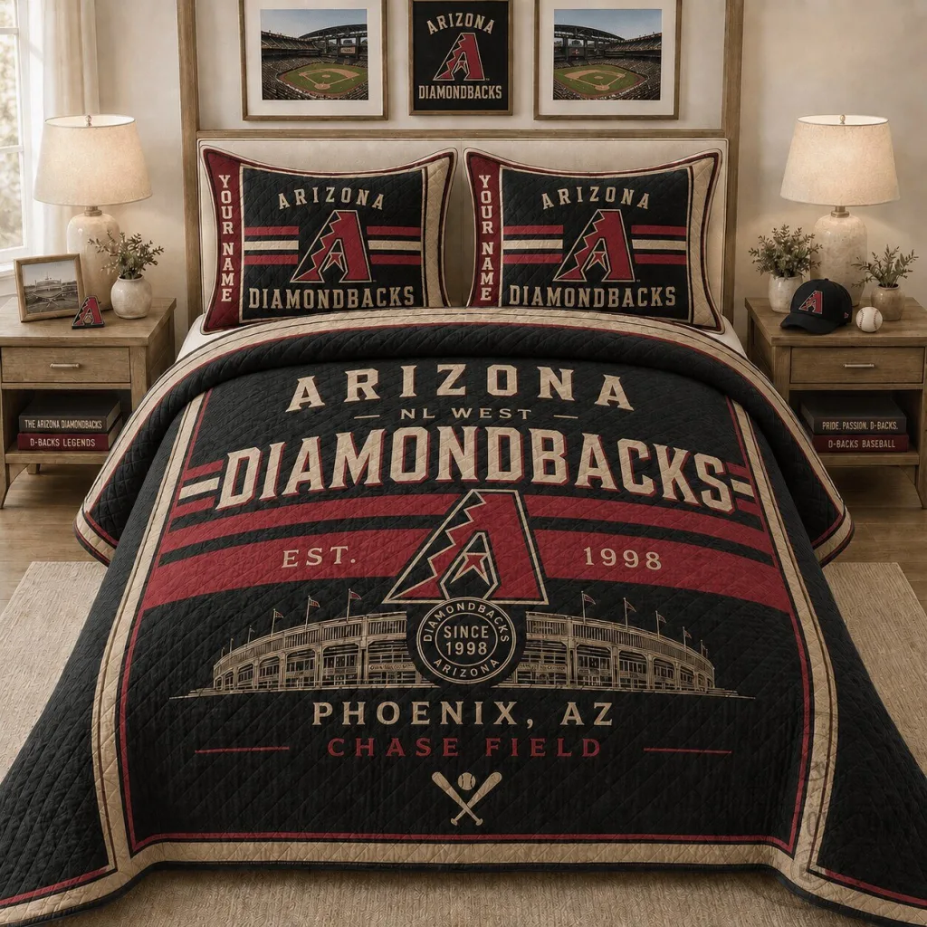 Arizona Diamondbacks MLB Baseball Premium Vintage Bedding Set Arizona Diamondbacks MLB Baseball Premium Vintage Bedding Set