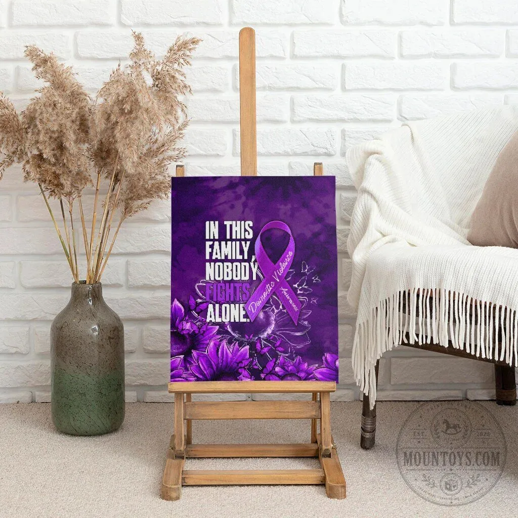 Domestic Violence Awareness Purple Ribbon Nobody Fights Alone Sunflower Canvas 11 Domestic Violence Awareness Purple Ribbon Nobody Fights Alone Sunflower Canvas
