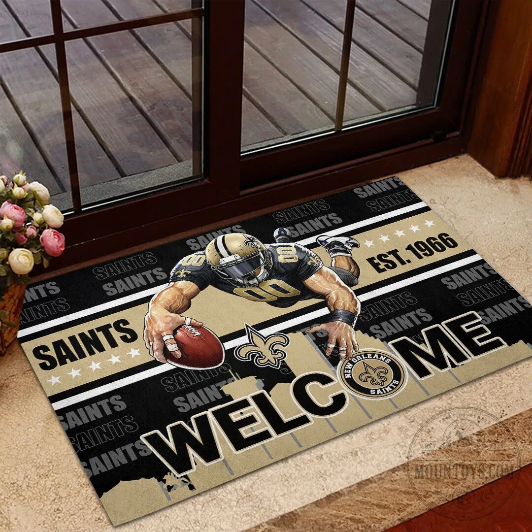 New Orleans Saints Football Player Welcome Doormat 4 New Orleans Saints Football Player Welcome Doormat