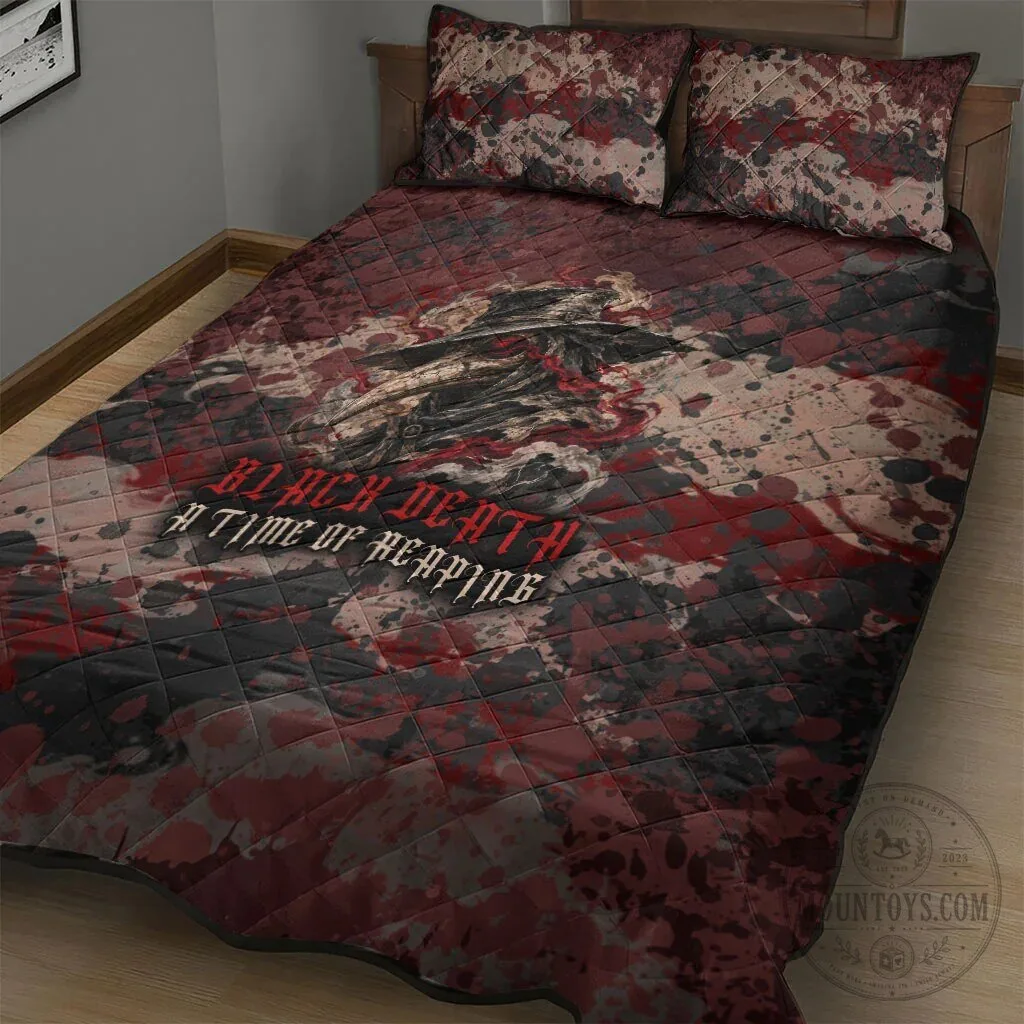Black Death Plague Doctor Grim Reaper Gothic Horror Quilted Bedding Set 11 Black Death Plague Doctor Grim Reaper Gothic Horror Quilted Bedding Set