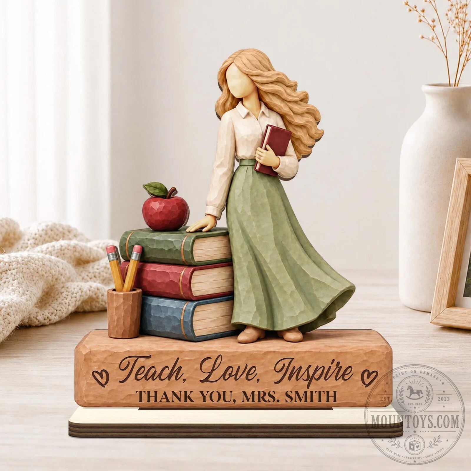 Teach Love Inspire Thank You Mrs Wilson Personalized Teacher Appreciation Figurine 11 Teach Love Inspire Thank You Mrs Wilson Personalized Teacher Appreciation Figurine