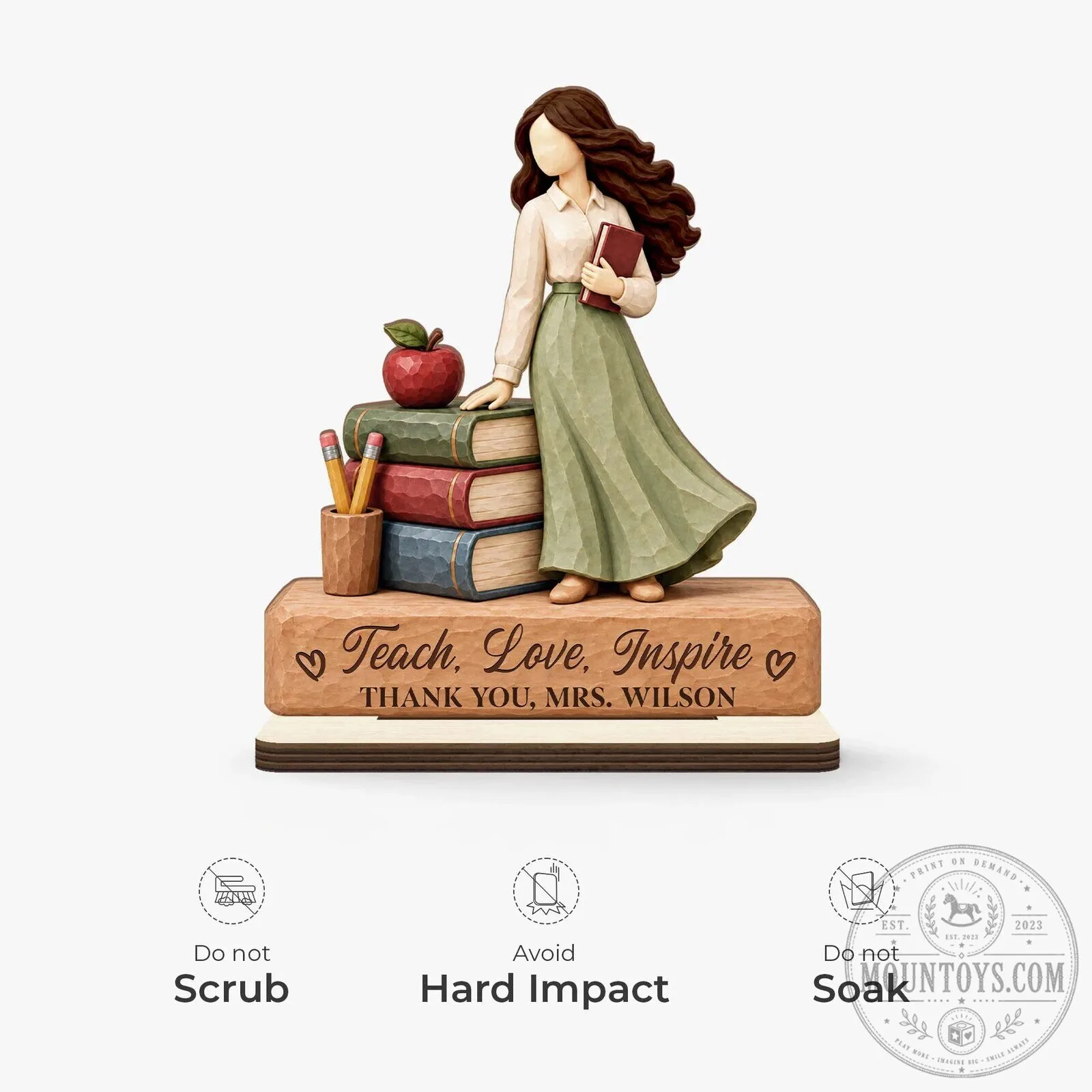 Teach Love Inspire Thank You Mrs Wilson Personalized Teacher Appreciation Figurine 14 Teach Love Inspire Thank You Mrs Wilson Personalized Teacher Appreciation Figurine