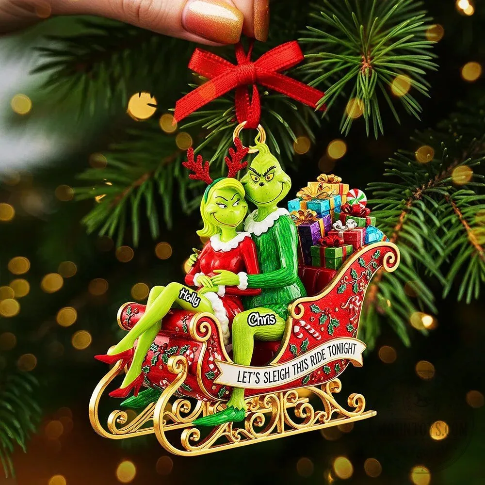 The Grinch and Cindy Lou Who Sleigh Ride Christmas Tree Ornament