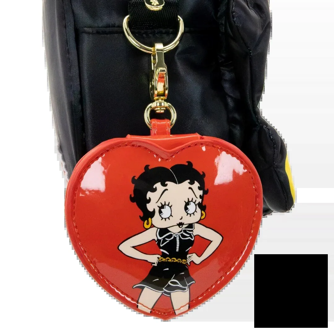 Betty Boop Heart Shaped Compact Mirror Bag Charm Keychain Accessory 9 Betty Boop Heart Shaped Compact Mirror Bag Charm Keychain Accessory