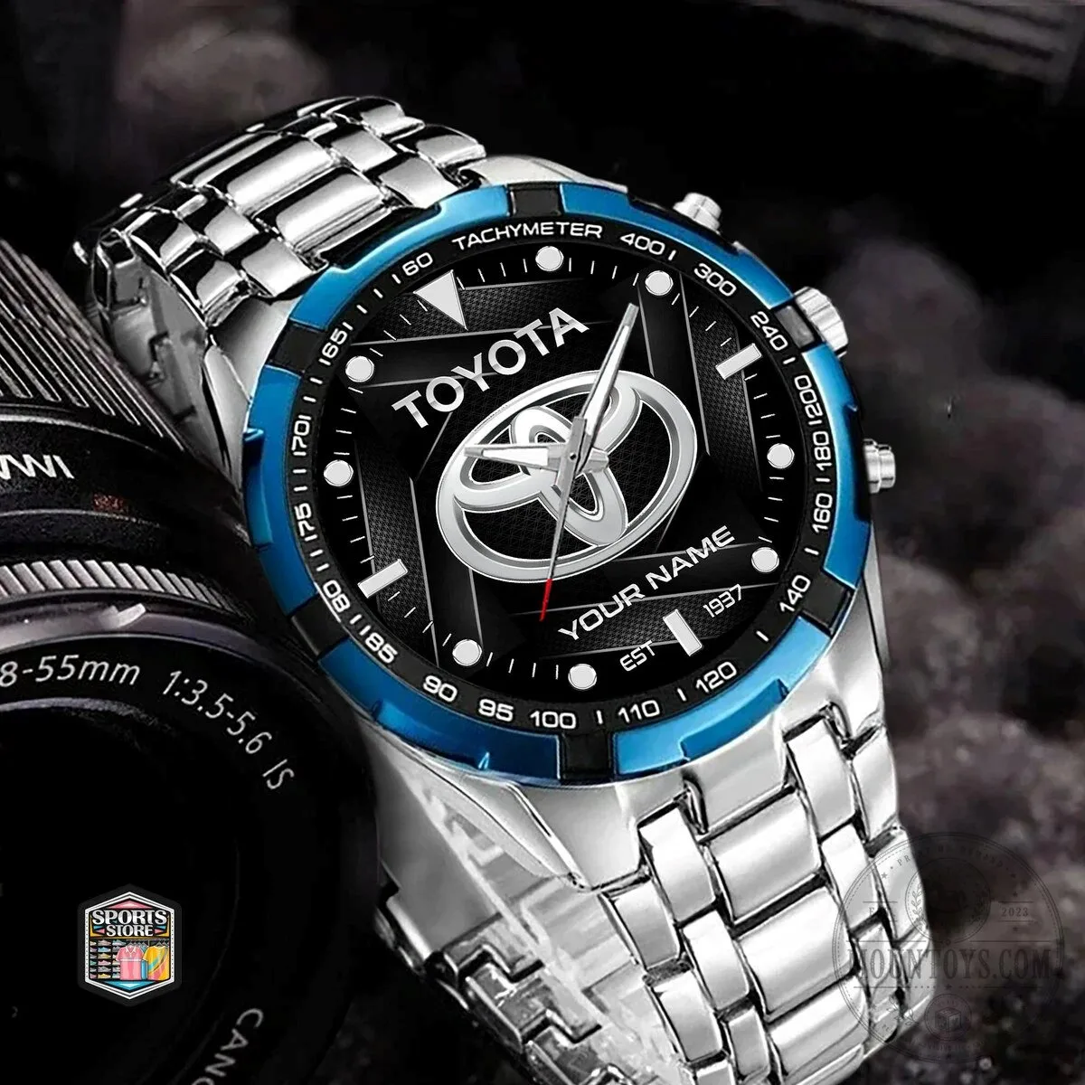 Toyota Custom Name Engraved Silver Stainless Steel Men's Watch 17 Toyota Custom Name Engraved Silver Stainless Steel Men