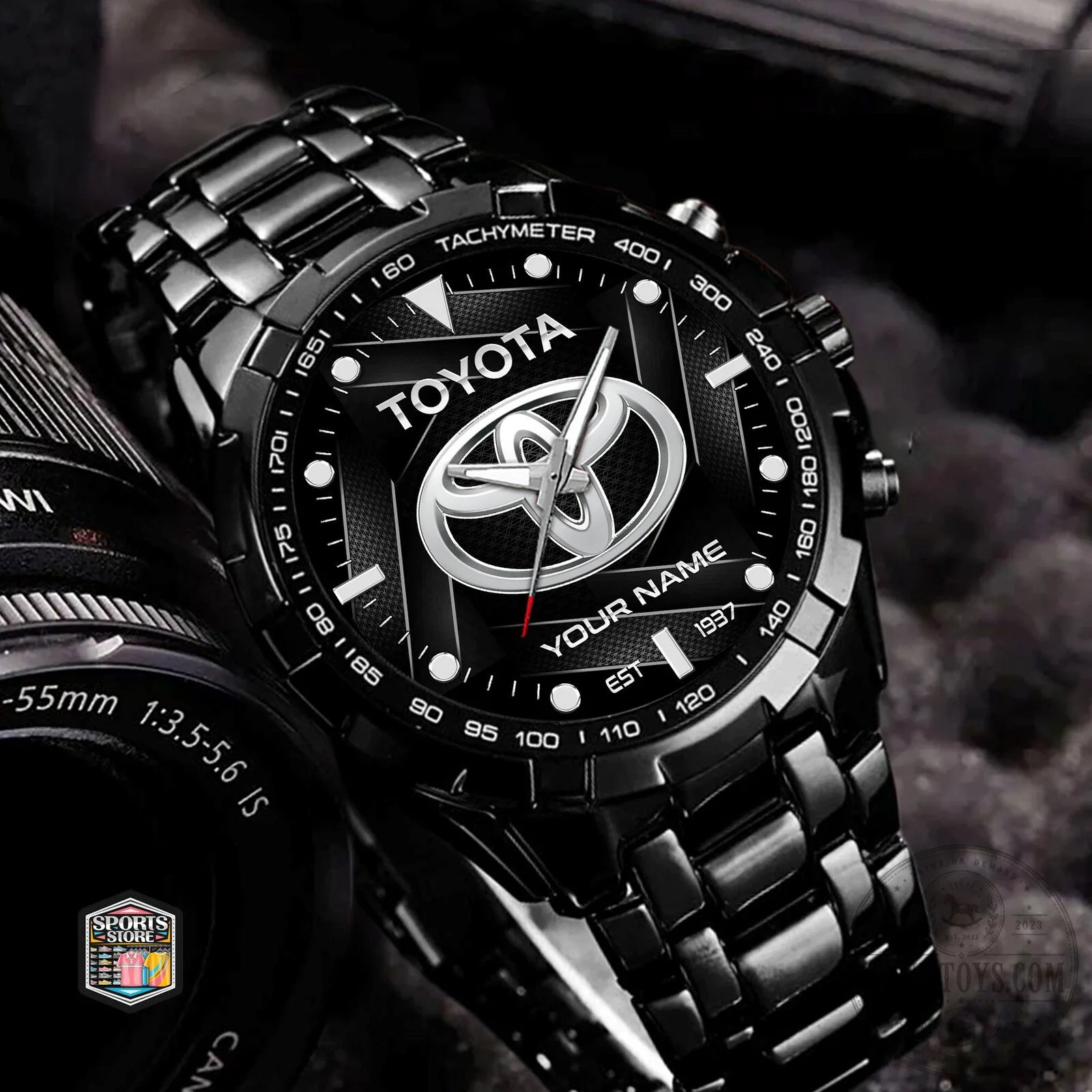 Toyota Custom Name Engraved Silver Stainless Steel Men's Watch 19 Toyota Custom Name Engraved Silver Stainless Steel Men