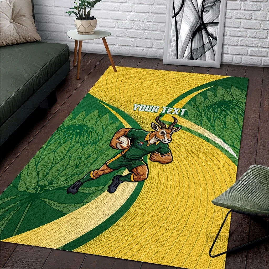 South Africa Rugby Springboks Mascot Sporty Style Custom Area Rug