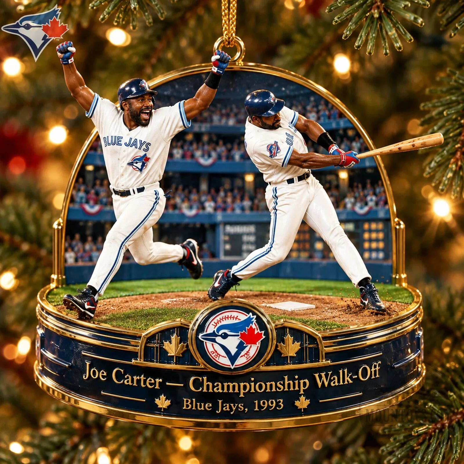 Joe Carter Toronto Blue Jays 1993 Championship Walk-Off Baseball Ornament
