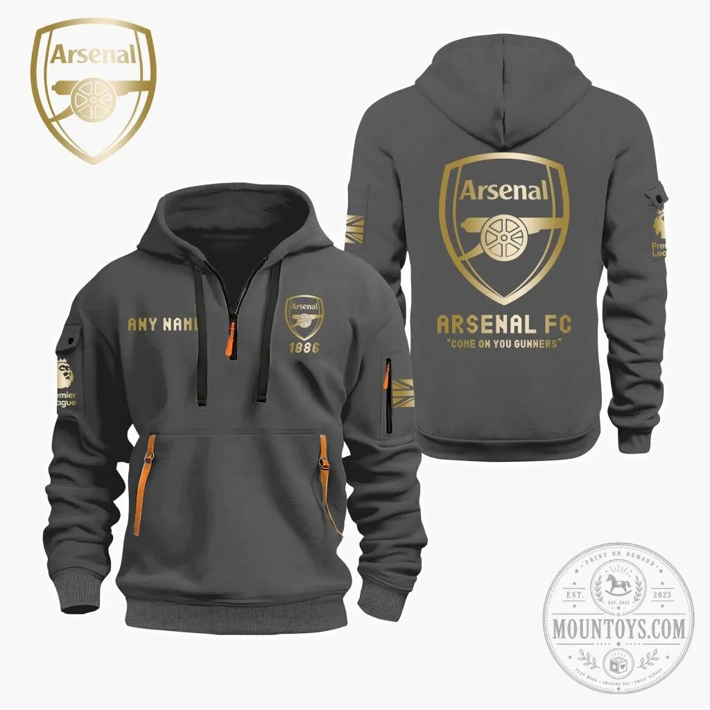Customizable Quarter Zip Hoodie for Arsenal Football Club Fans 13 Customizable Quarter Zip Hoodie for Arsenal Football Club Fans