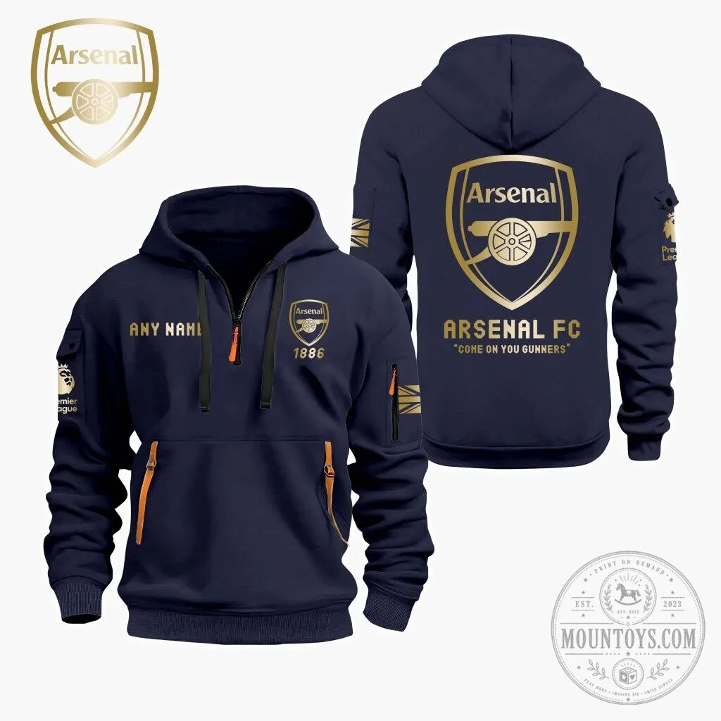 Customizable Quarter Zip Hoodie for Arsenal Football Club Fans 15 Customizable Quarter Zip Hoodie for Arsenal Football Club Fans