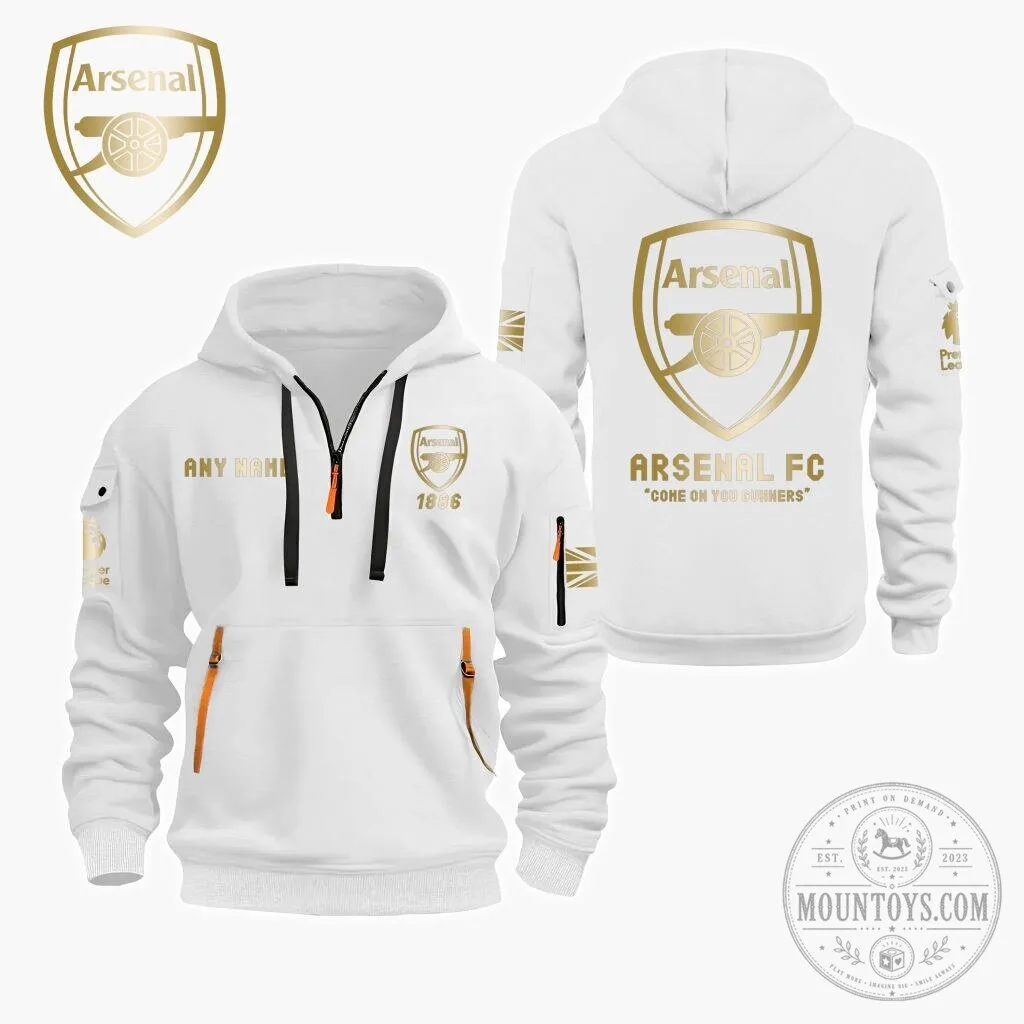 Customizable Quarter Zip Hoodie for Arsenal Football Club Fans 16 Customizable Quarter Zip Hoodie for Arsenal Football Club Fans