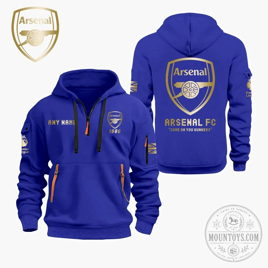 Customizable Quarter Zip Hoodie for Arsenal Football Club Fans 17 Customizable Quarter Zip Hoodie for Arsenal Football Club Fans