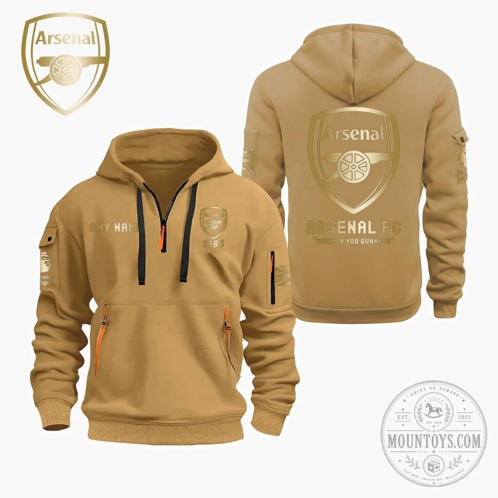 Customizable Quarter Zip Hoodie for Arsenal Football Club Fans 18 Customizable Quarter Zip Hoodie for Arsenal Football Club Fans