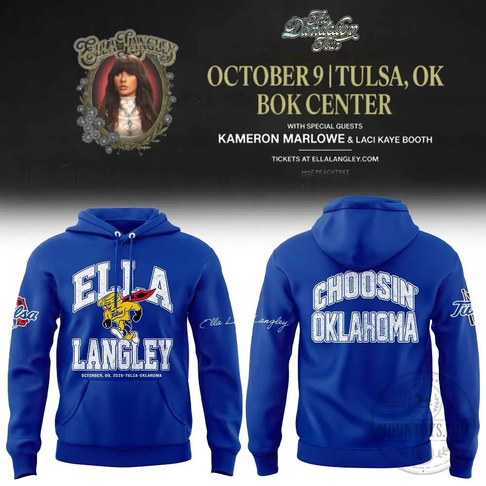 Ella Langley Tulsa Oklahoma Concert Choosin’ Oklahoma Blue Hoodie