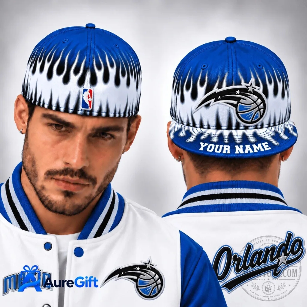 Orlando Magic NBA Basketball Team Personalized Flame Pattern Cap Hat Orlando Magic NBA Basketball Team Personalized Flame Pattern Cap Hat