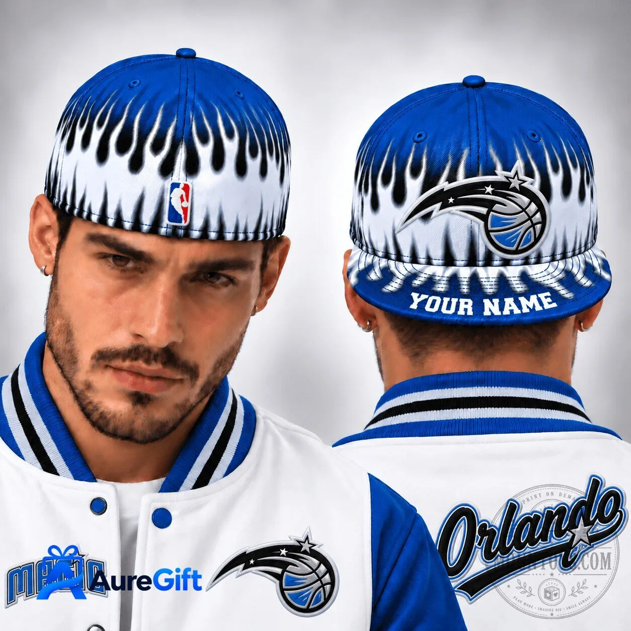 Orlando Magic NBA Basketball Team Personalized Flame Pattern Cap Hat