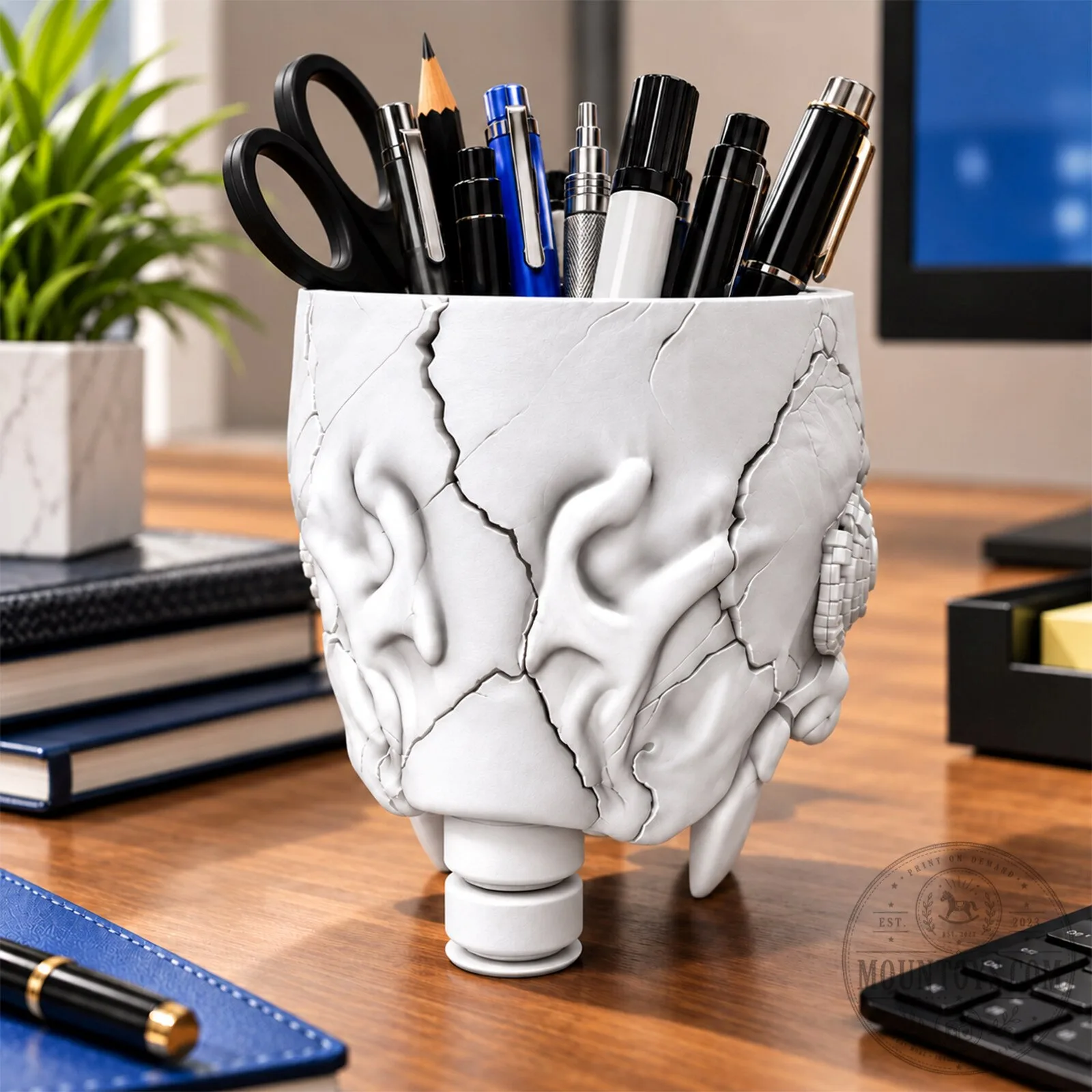 Los Angeles Chargers Football Team Skull Pen Holder Desk Organizer 15 Los Angeles Chargers Football Team Skull Pen Holder Desk Organizer