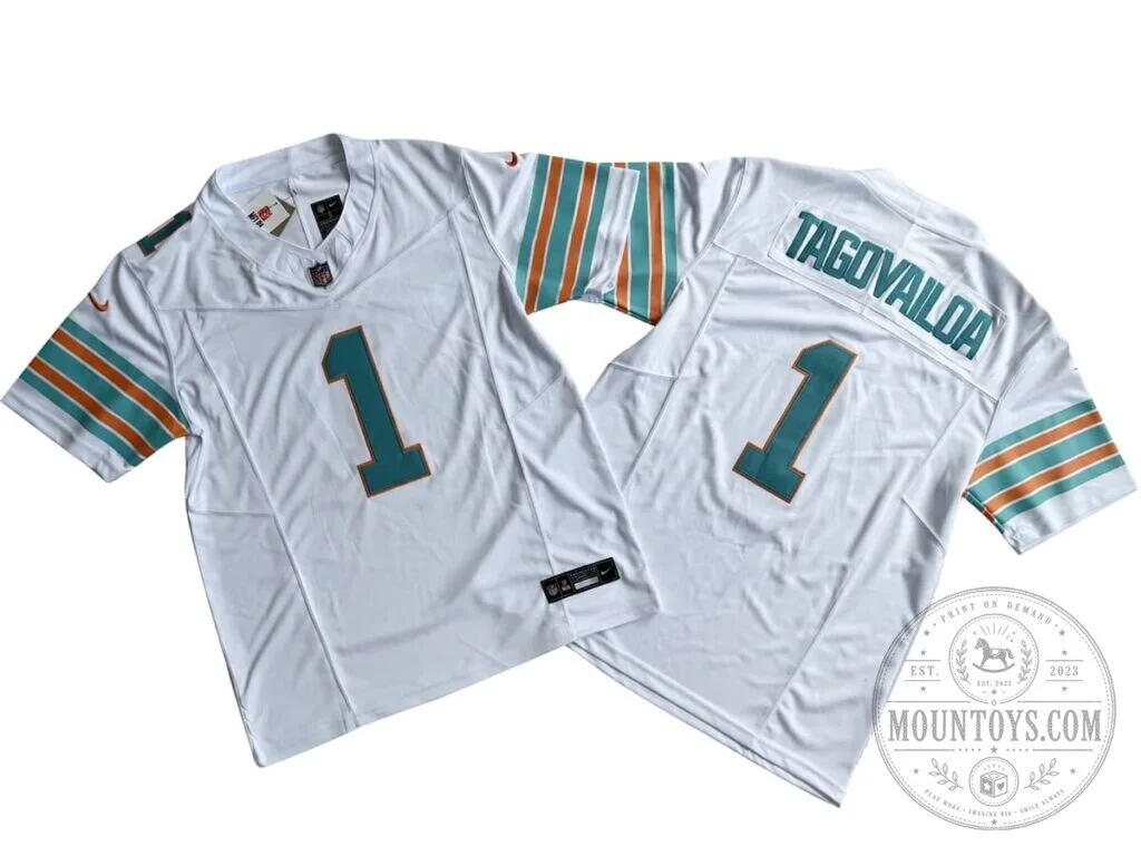 Tua Tagovailoa Number One Miami Dolphins White Alternate Vapor Limited Football Jersey