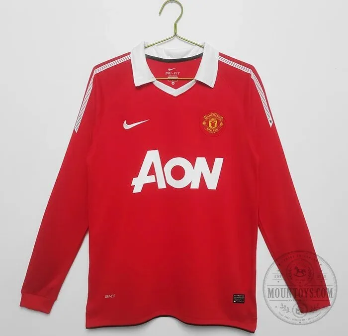 Manchester United 2010-2011 Home Retro Long Sleeve Football Jersey 3 Manchester United 2010-2011 Home Retro Long Sleeve Football Jersey