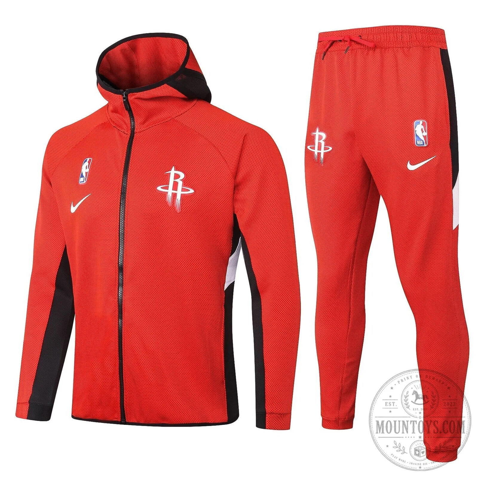 Houston Rockets NBA Therma Flex Red Training Full-Zip Hoodie 2 Houston Rockets NBA Therma Flex Red Training Full-Zip Hoodie