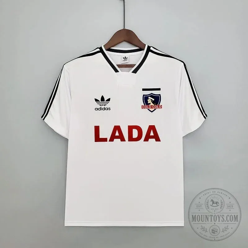Colo-Colo 1991 Home Retro Football Jersey with Lada Sponsor Logo 3 Colo-Colo 1991 Home Retro Football Jersey with Lada Sponsor Logo