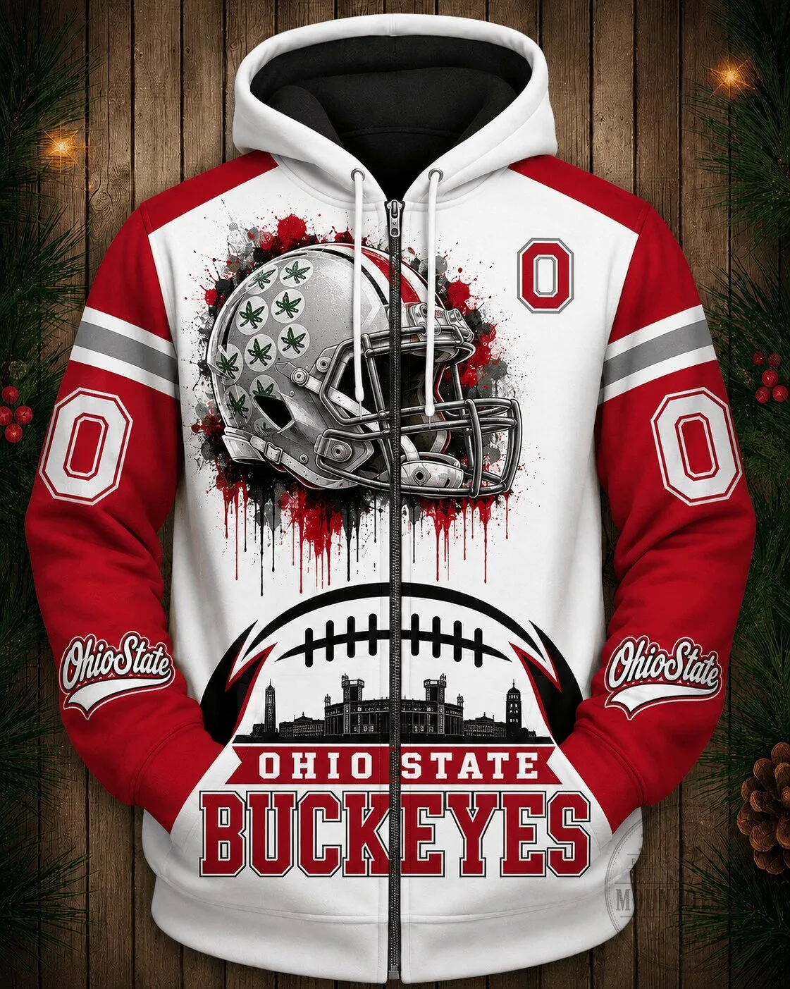 Ohio State Buckeyes Football Team Fan Zip-Up Hoodie