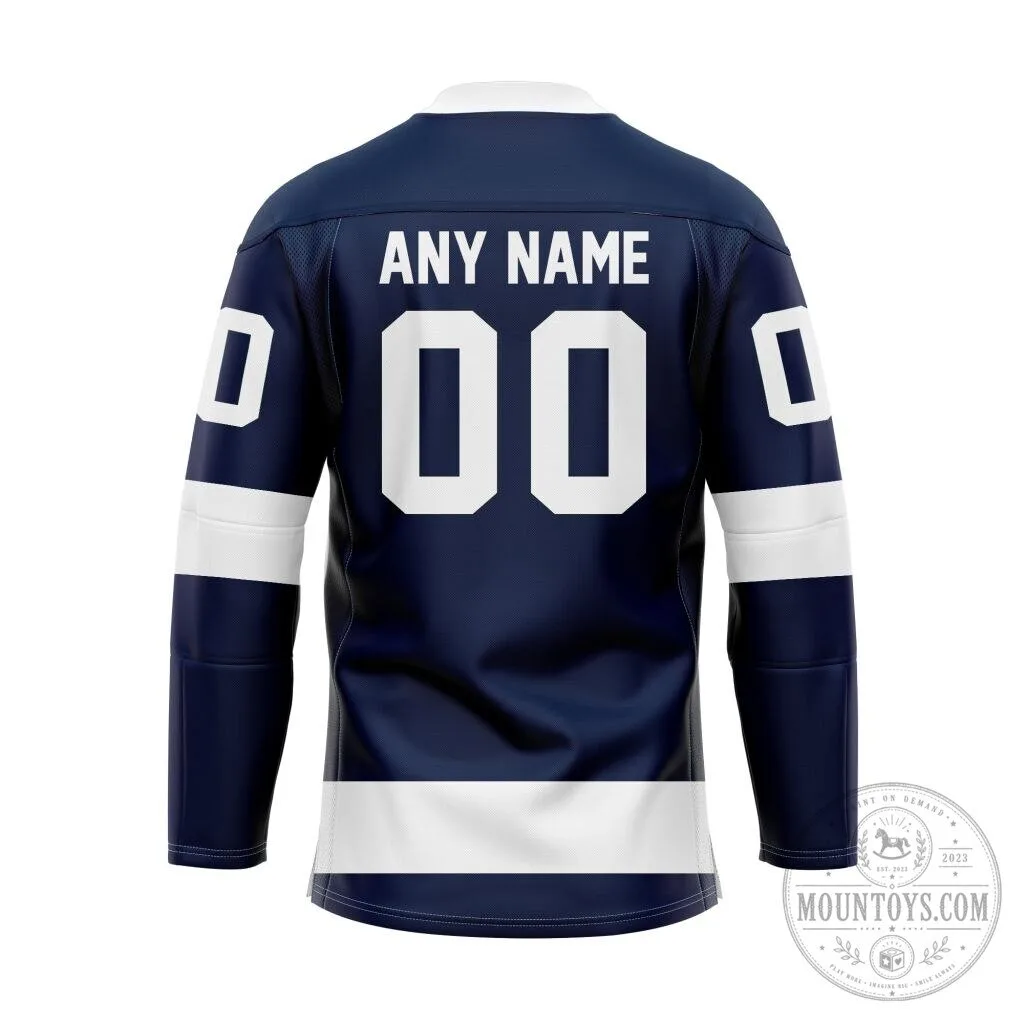 Penn State Nittany Lions Blue and White Big Ten Hockey Jersey 7 Penn State Nittany Lions Blue and White Big Ten Hockey Jersey