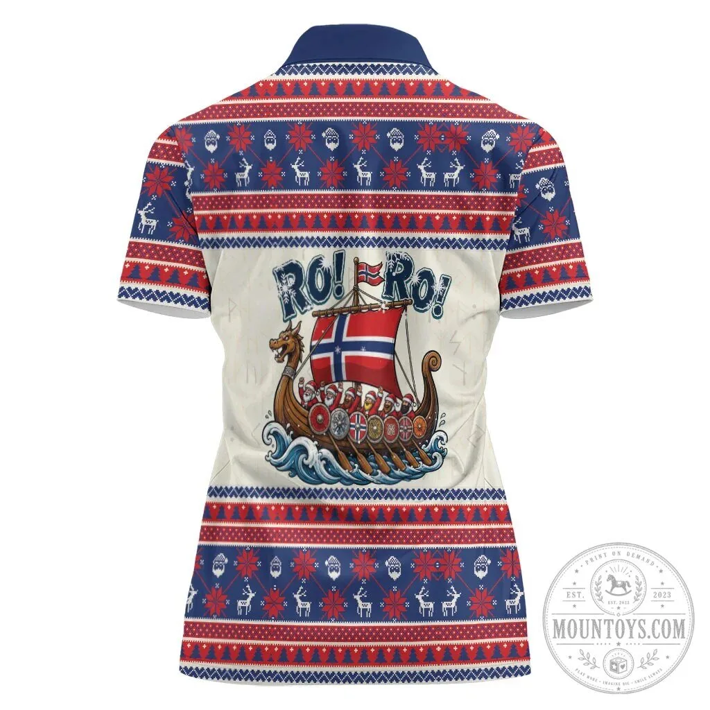 Norway Christmas Ro Ro Viking Santa Claus Women's Polo Shirt 10 Norway Christmas Ro Ro Viking Santa Claus Women