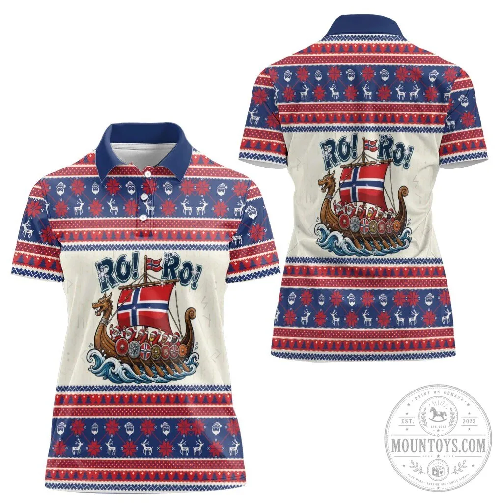 Norway Christmas Ro Ro Viking Santa Claus Women's Polo Shirt 11 Norway Christmas Ro Ro Viking Santa Claus Women