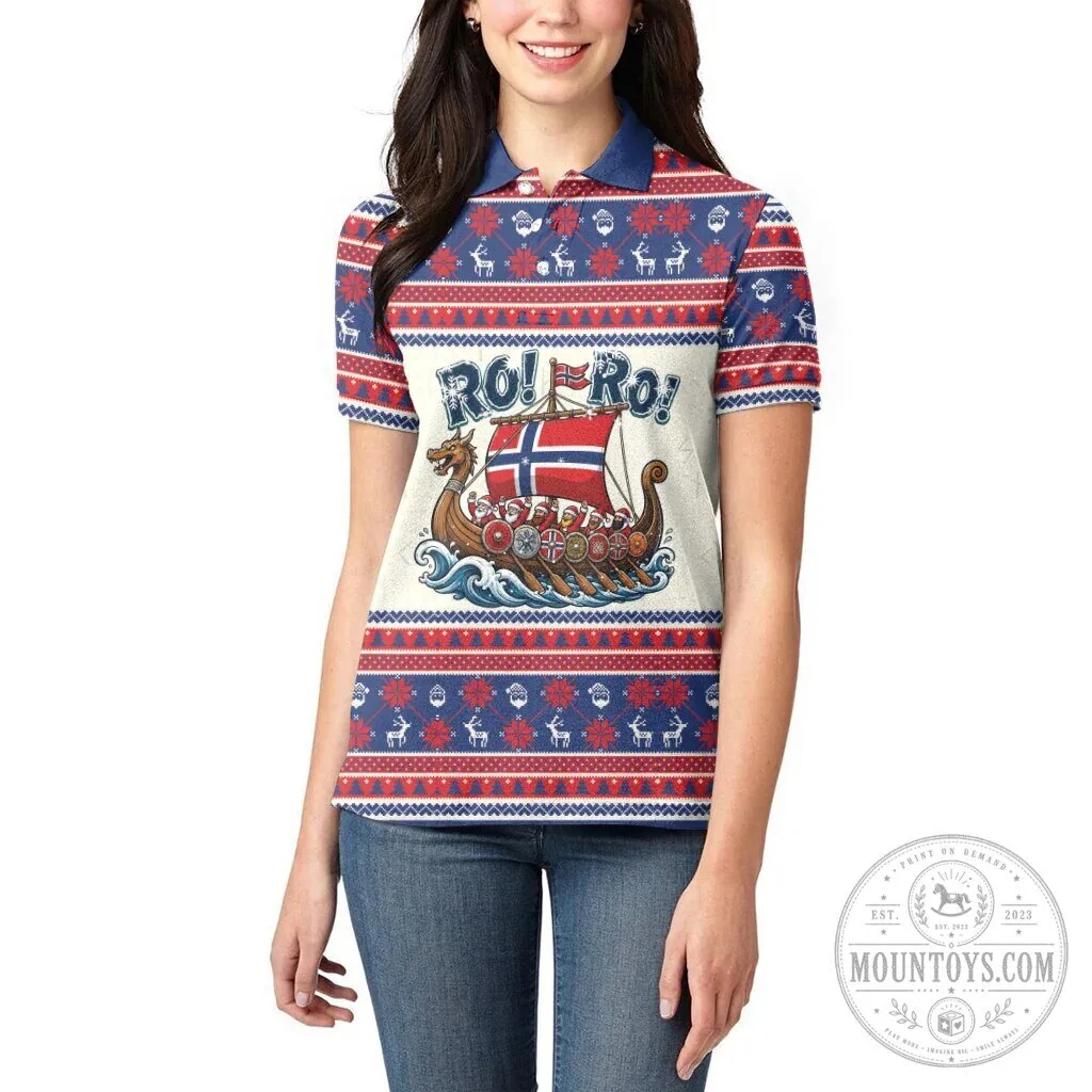 Norway Christmas Ro Ro Viking Santa Claus Women's Polo Shirt 12 Norway Christmas Ro Ro Viking Santa Claus Women