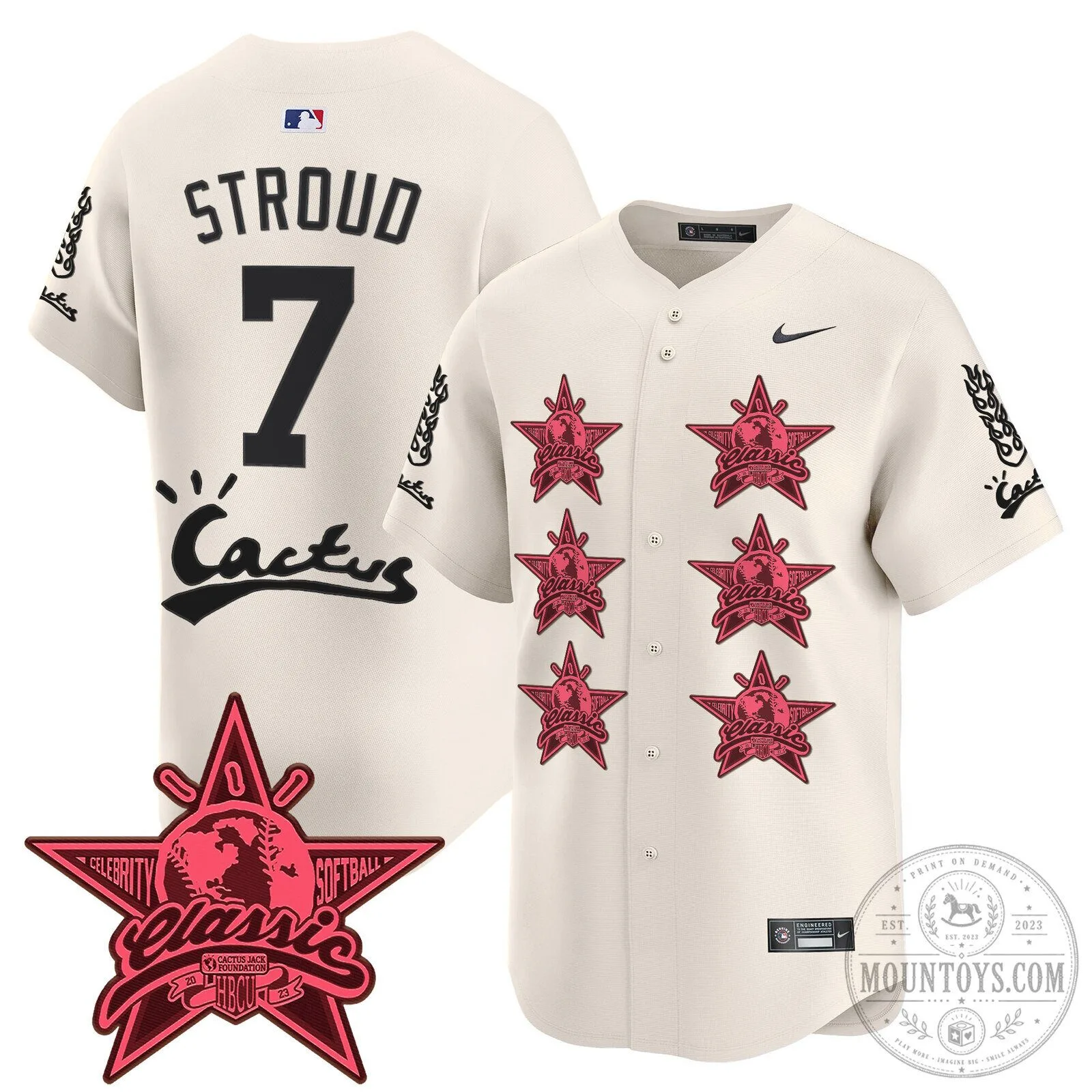 CJ Stroud Houston Astros Cactus Jack Celebrity Classic Baseball Jersey 52 CJ Stroud Houston Astros Cactus Jack Celebrity Classic Baseball Jersey