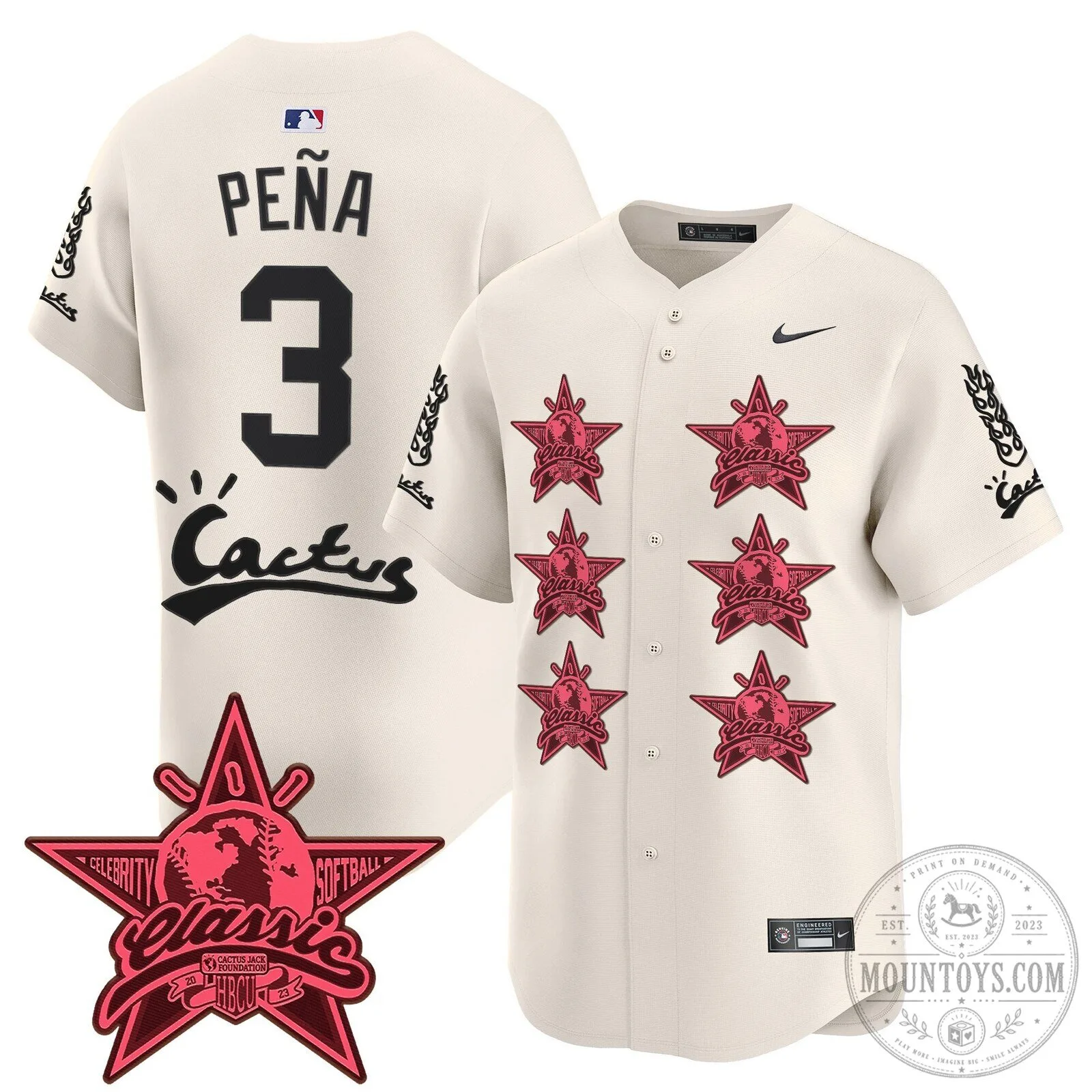 CJ Stroud Houston Astros Cactus Jack Celebrity Classic Baseball Jersey 54 CJ Stroud Houston Astros Cactus Jack Celebrity Classic Baseball Jersey