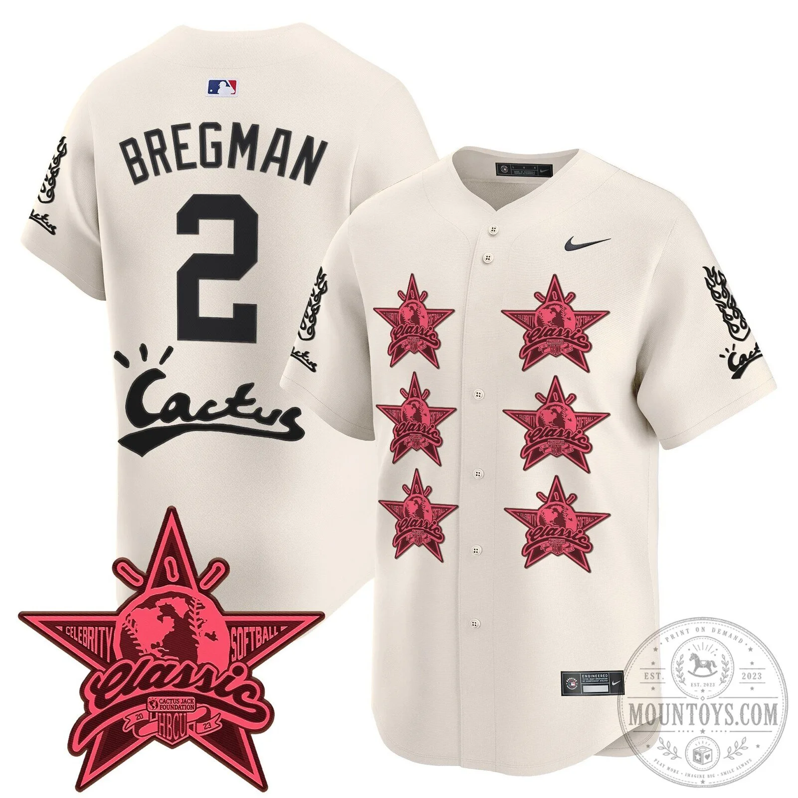 CJ Stroud Houston Astros Cactus Jack Celebrity Classic Baseball Jersey 55 CJ Stroud Houston Astros Cactus Jack Celebrity Classic Baseball Jersey