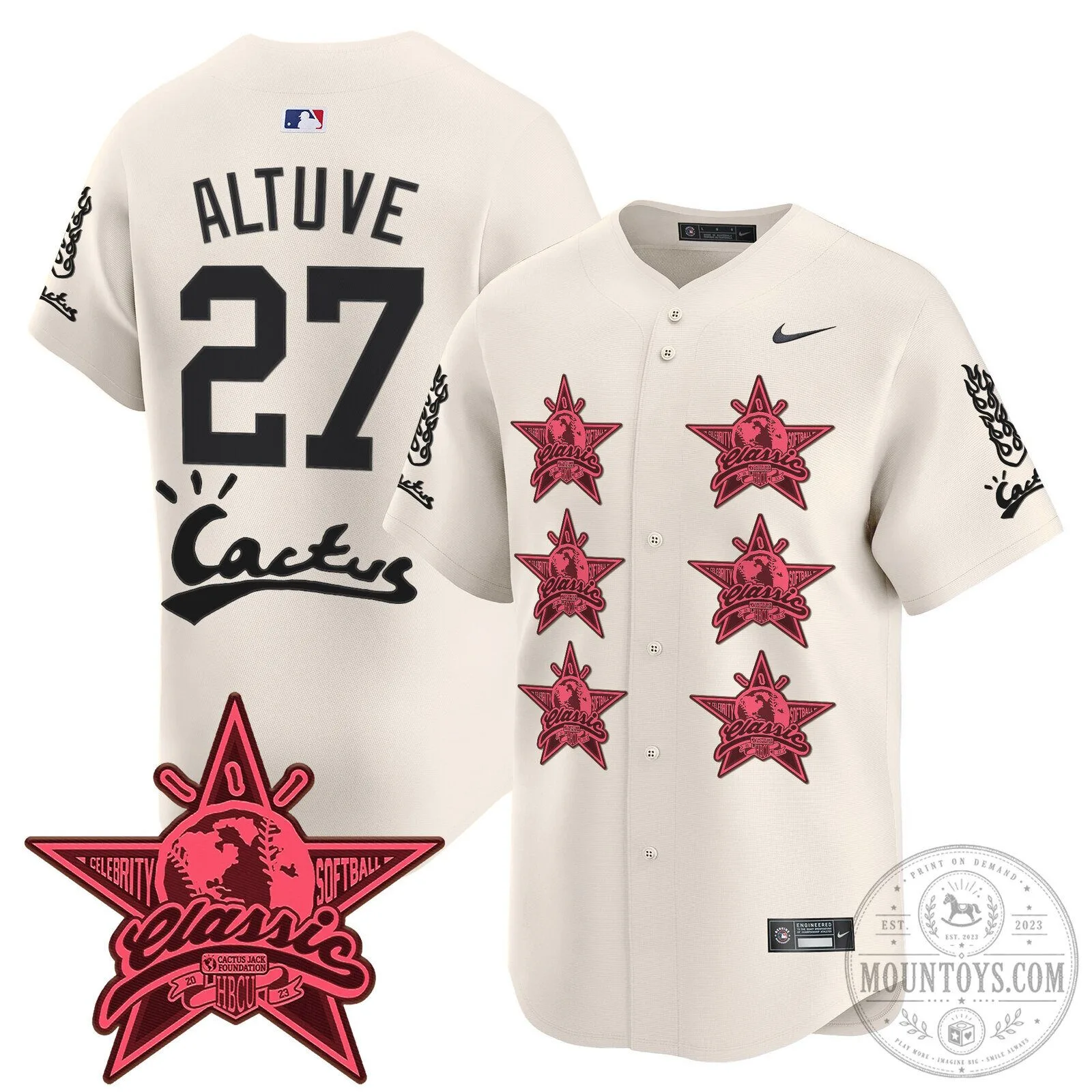 CJ Stroud Houston Astros Cactus Jack Celebrity Classic Baseball Jersey 56 CJ Stroud Houston Astros Cactus Jack Celebrity Classic Baseball Jersey