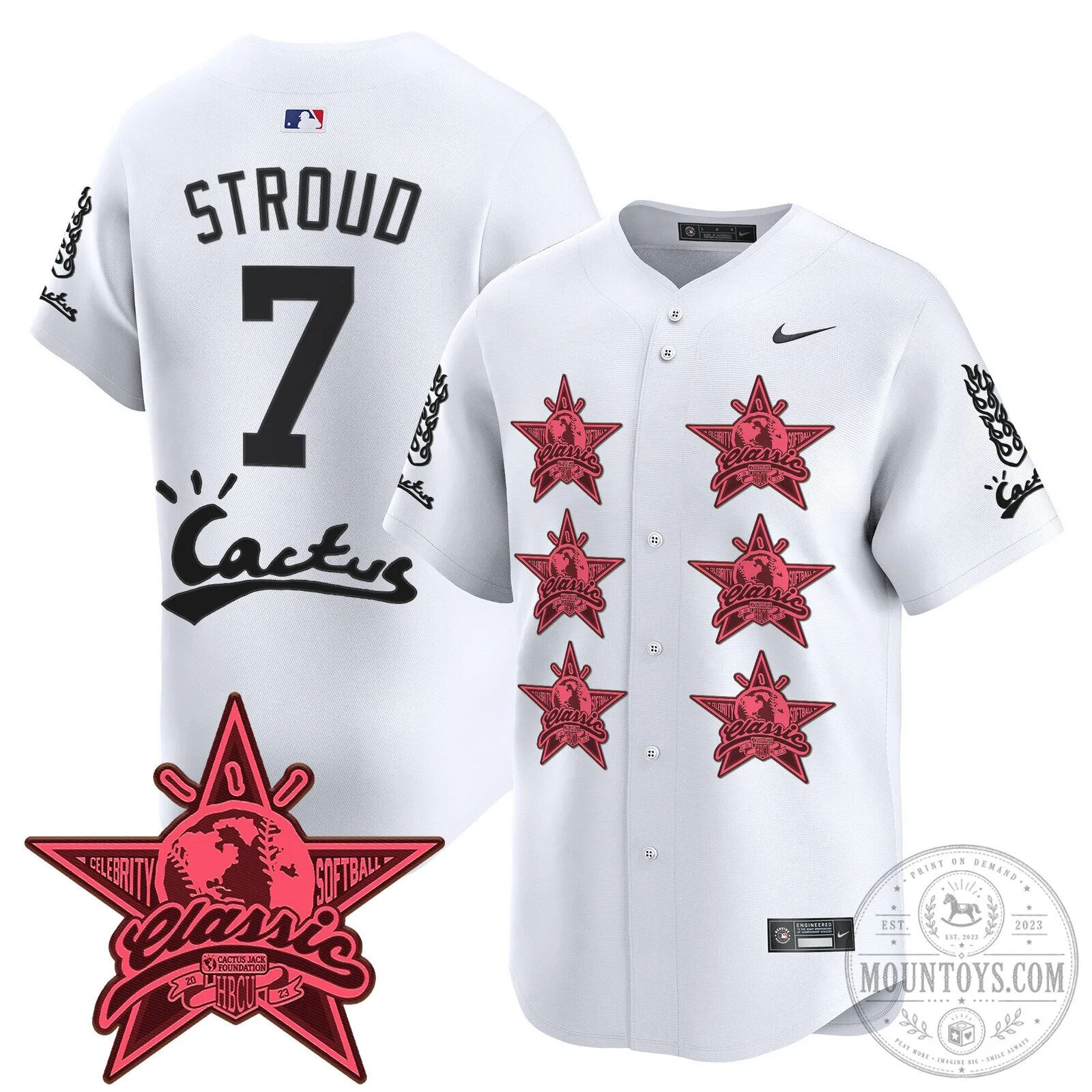 CJ Stroud Houston Astros Cactus Jack Celebrity Classic Baseball Jersey 60 CJ Stroud Houston Astros Cactus Jack Celebrity Classic Baseball Jersey