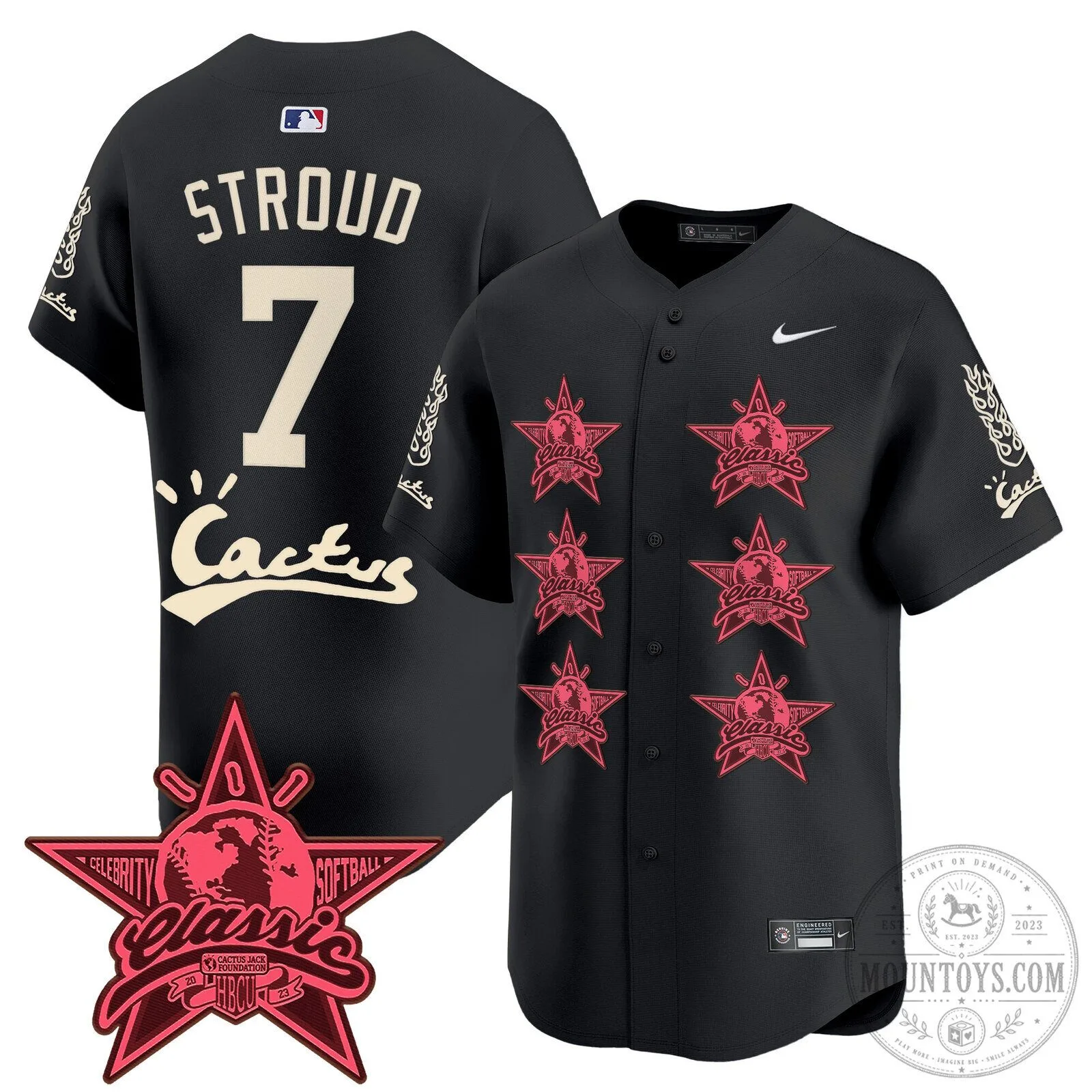 CJ Stroud Houston Astros Cactus Jack Celebrity Classic Baseball Jersey 68 CJ Stroud Houston Astros Cactus Jack Celebrity Classic Baseball Jersey