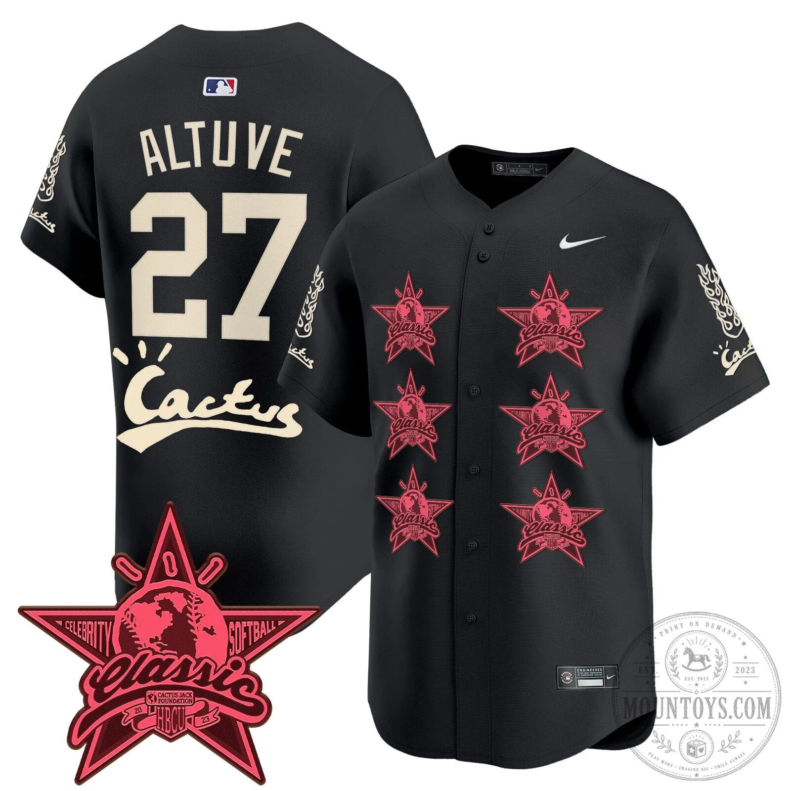 CJ Stroud Houston Astros Cactus Jack Celebrity Classic Baseball Jersey 72 CJ Stroud Houston Astros Cactus Jack Celebrity Classic Baseball Jersey