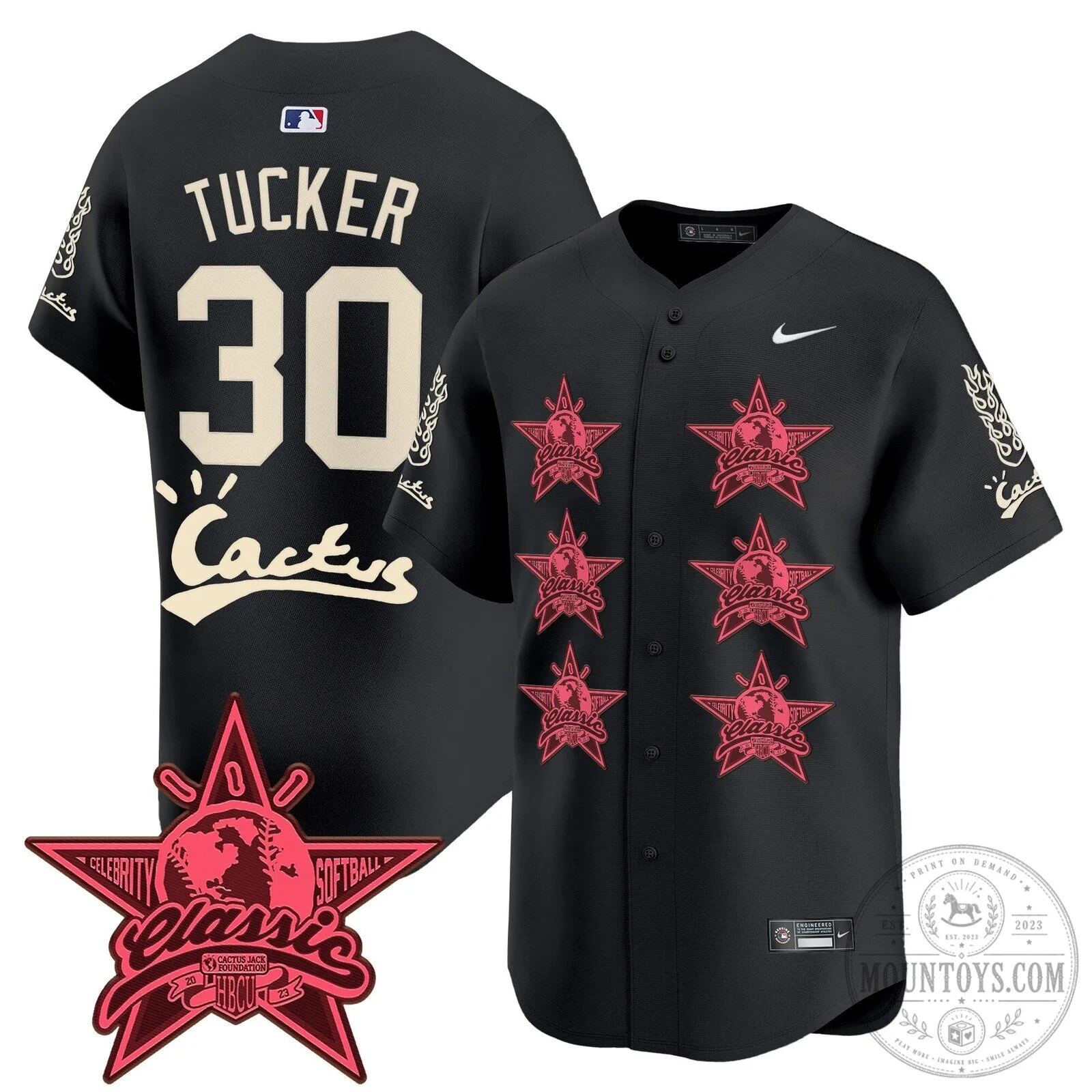 CJ Stroud Houston Astros Cactus Jack Celebrity Classic Baseball Jersey 74 CJ Stroud Houston Astros Cactus Jack Celebrity Classic Baseball Jersey