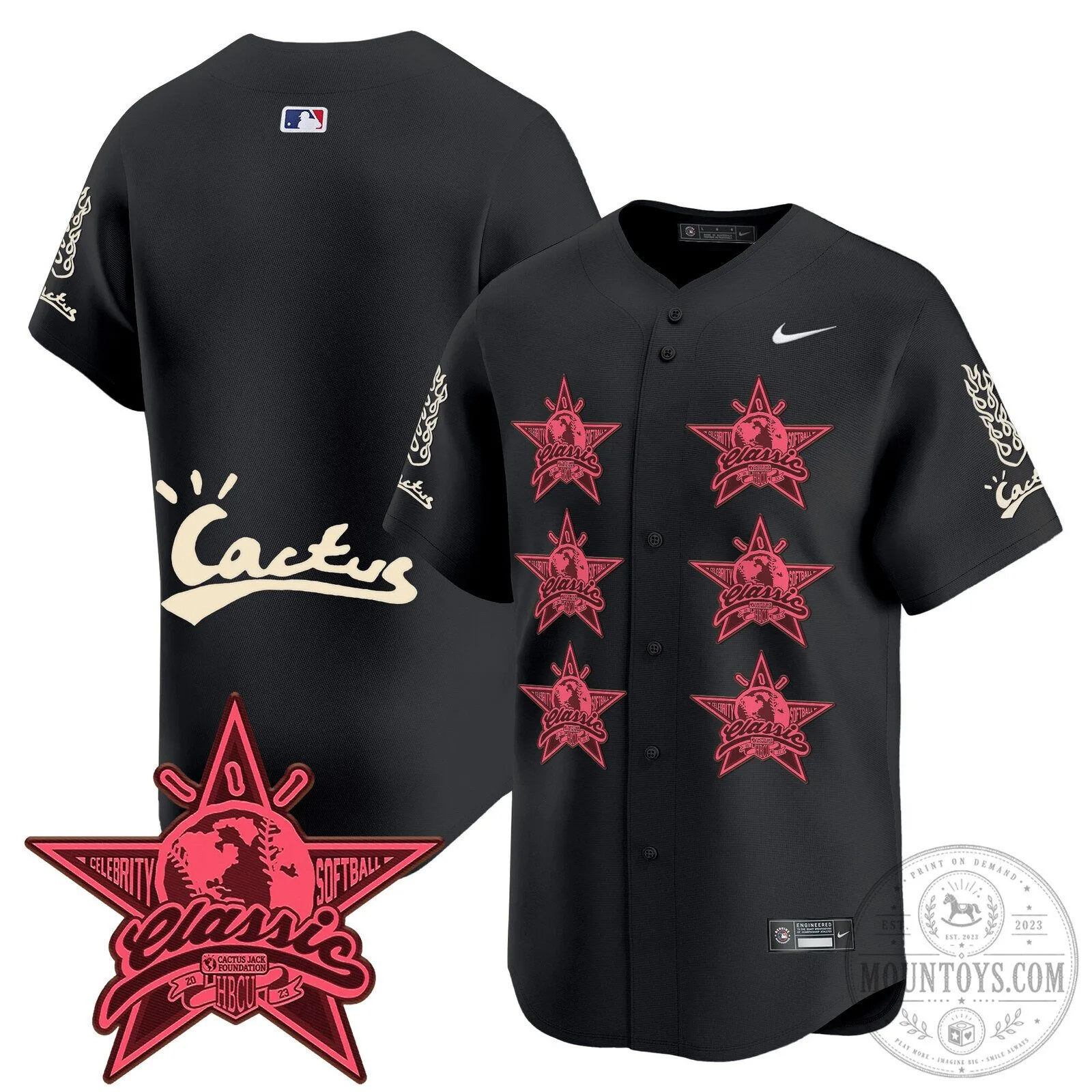CJ Stroud Houston Astros Cactus Jack Celebrity Classic Baseball Jersey 75 CJ Stroud Houston Astros Cactus Jack Celebrity Classic Baseball Jersey