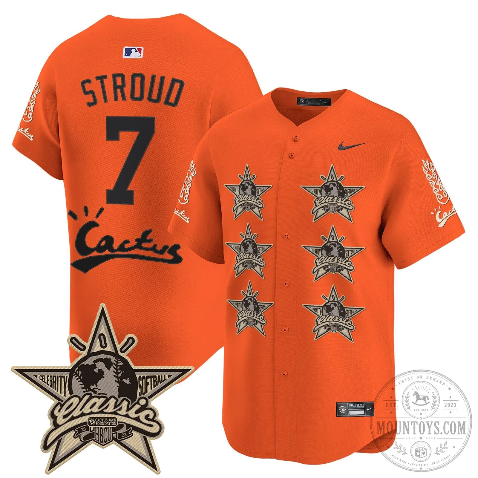 CJ Stroud Houston Astros Cactus Jack Celebrity Classic Baseball Jersey 76 CJ Stroud Houston Astros Cactus Jack Celebrity Classic Baseball Jersey