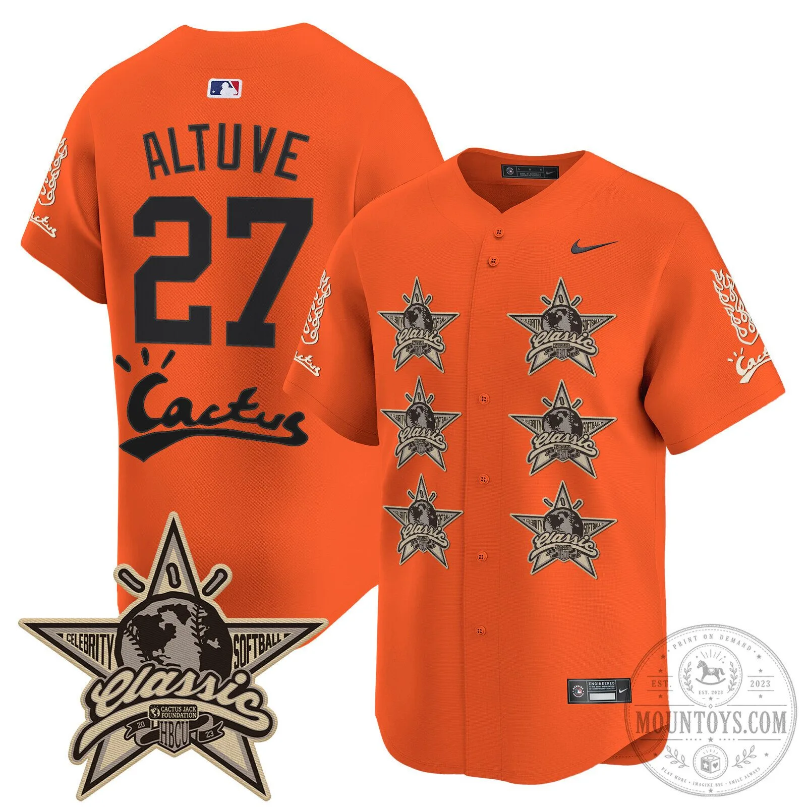 CJ Stroud Houston Astros Cactus Jack Celebrity Classic Baseball Jersey 80 CJ Stroud Houston Astros Cactus Jack Celebrity Classic Baseball Jersey