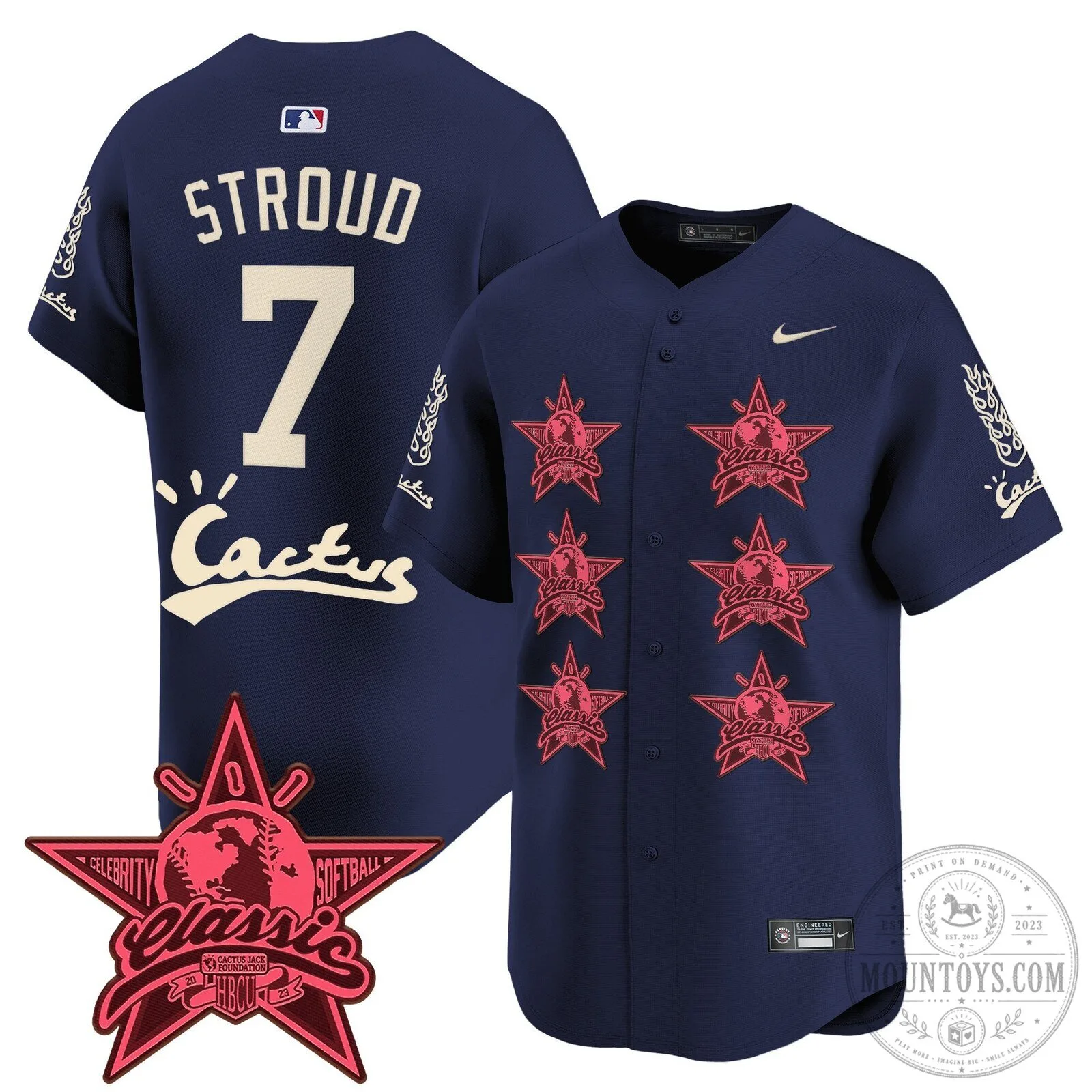 CJ Stroud Houston Astros Cactus Jack Celebrity Classic Baseball Jersey 84 CJ Stroud Houston Astros Cactus Jack Celebrity Classic Baseball Jersey