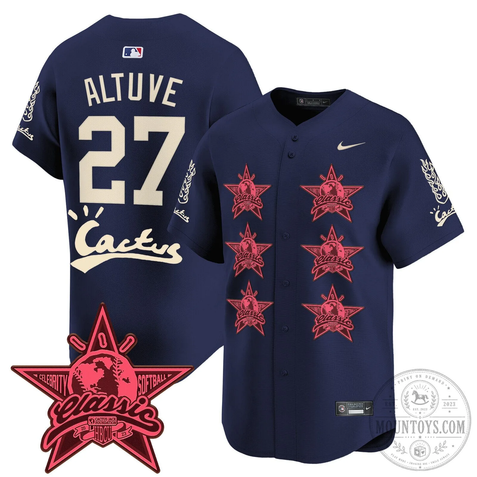 CJ Stroud Houston Astros Cactus Jack Celebrity Classic Baseball Jersey 88 CJ Stroud Houston Astros Cactus Jack Celebrity Classic Baseball Jersey